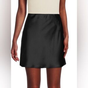 Renee C. Solid satin mini skirt